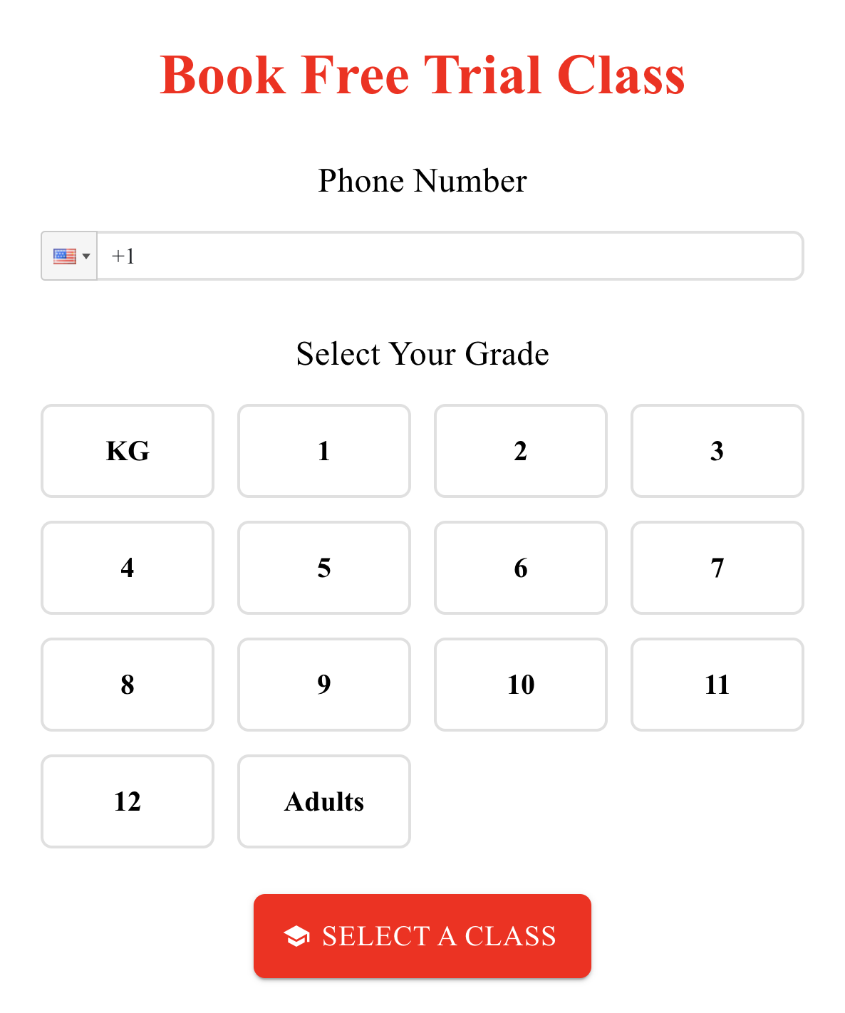 Step 2: Select Grade or Learning Level